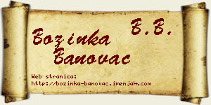 Božinka Banovac vizit kartica